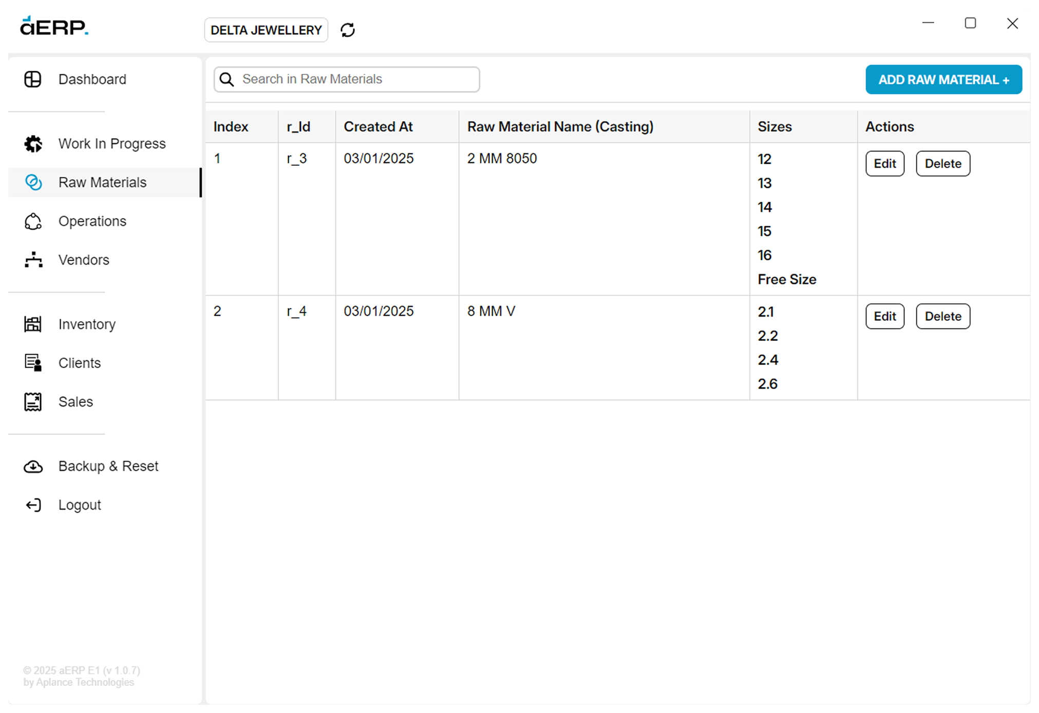 AERP inventory management
