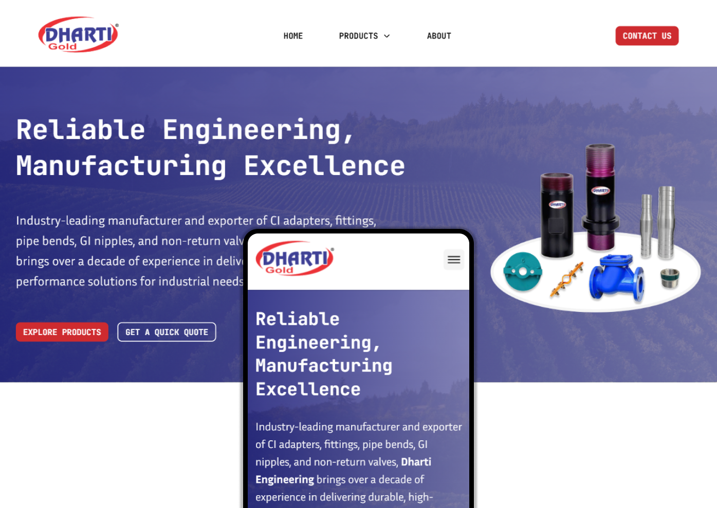 Dharti Engineering website