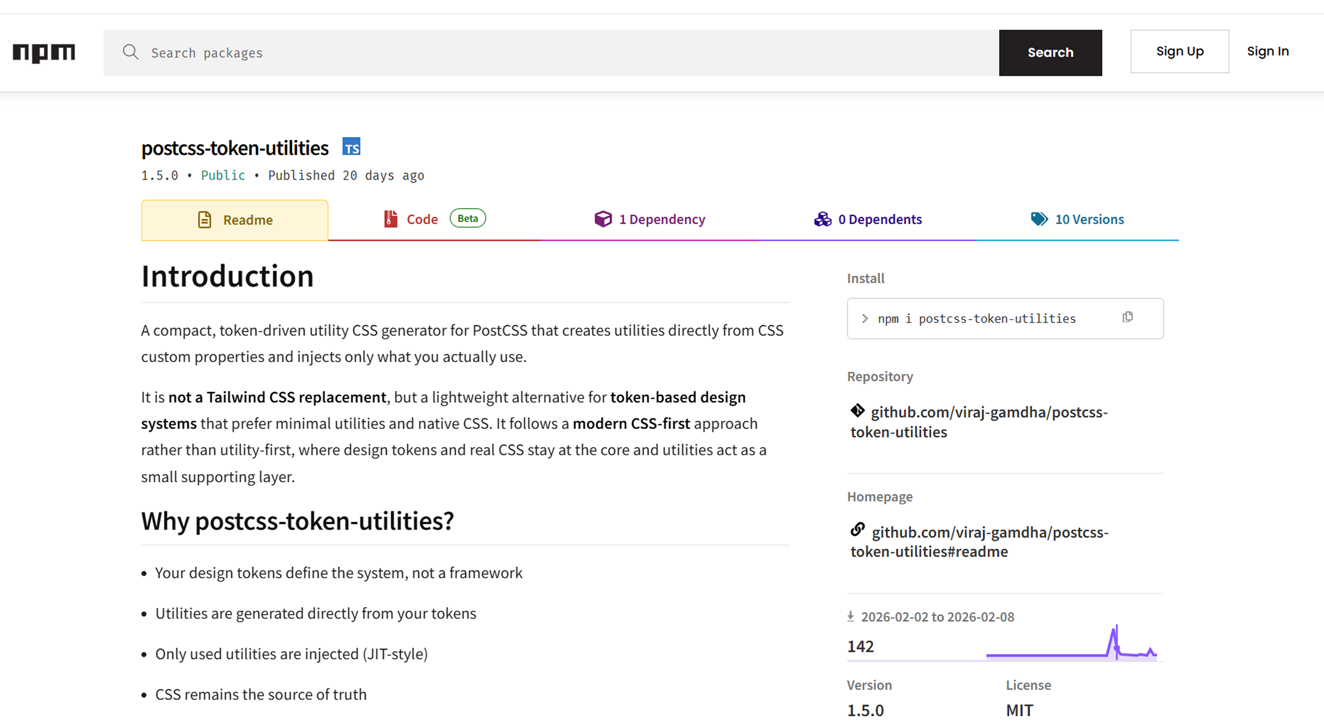 postcss-token-utilities package overview