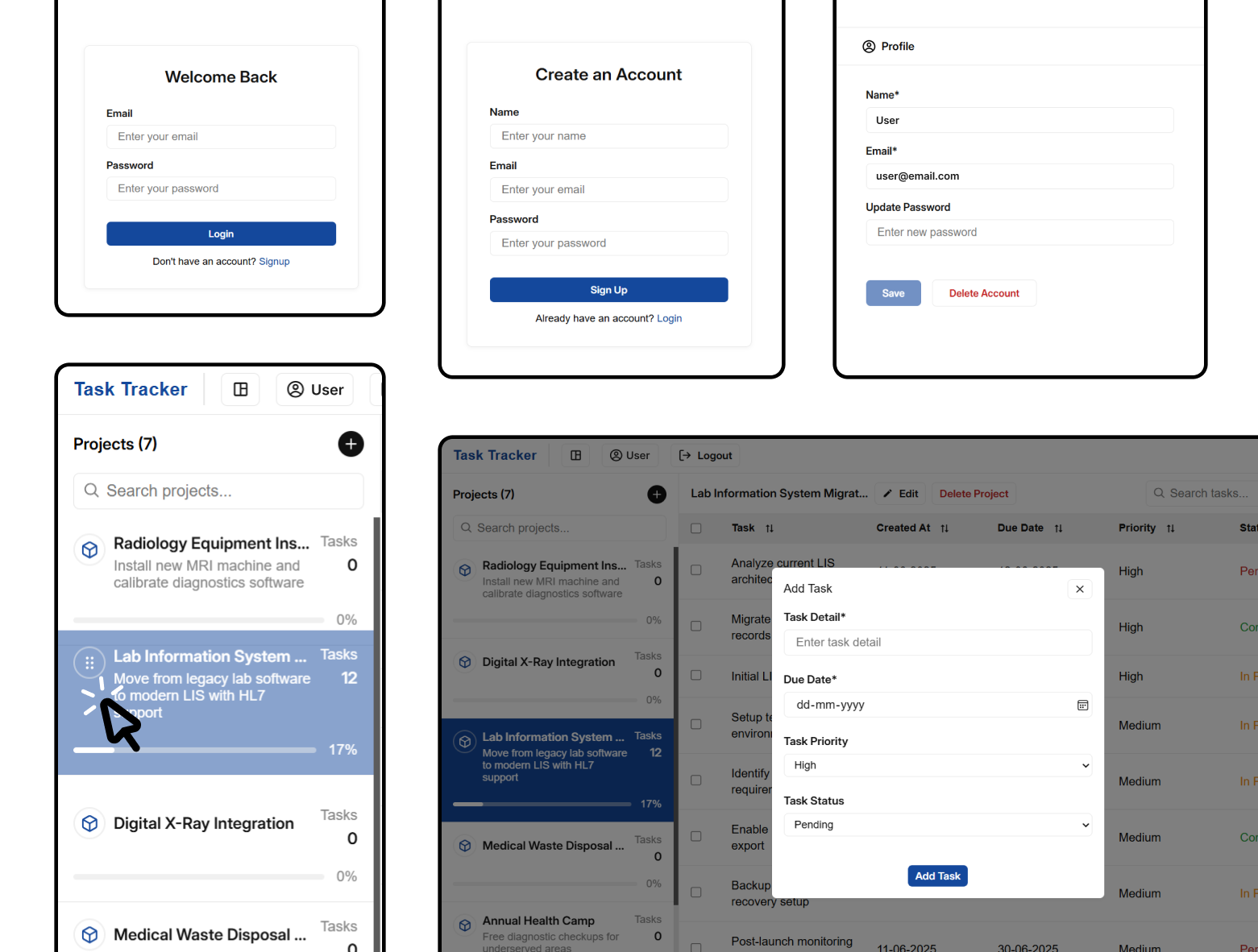 Task Tracker task detail workflow